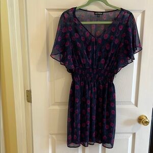 As U Wish size small  Navy and Pink pattern Dress